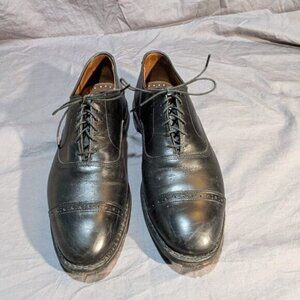 Brooks Brothers Black Leather Cap Toe Derby Oxford Dress Shoes Men Size 8.5